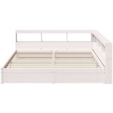  Krevet s regalom z knjige bez madraca bijeli 200x200cm borovina | shoptok.hr