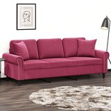vidaXL Trosjed s ukrasnim jastucima boja vina 180 cm baršunaste | shoptok.hr