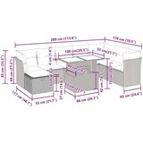 vidaXL 9-dijelni set vrtnih sofa poliratan i bagrem s jastucima sivi | shoptok.hr