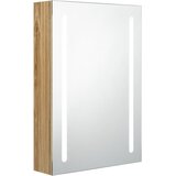 Furnova LED kopalniška omarica z ogledalom hrast 50x13x70 cm, (21947095) | Shoptok.si