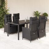 vidaXL 5-dijelni vrtni blagovaonski set s jastucima od poliratana crni | shoptok.hr