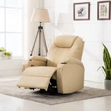 vidaXL Električna ljuljajuća fotelja za masažu od umjetne kože krem