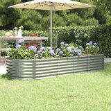 Furnova Visoka greda iz prašno premazanega jekla 224x80x36 cm srebrna, (21921810) | Shoptok.si