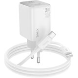 hoco. stenski polnilec 2 x Type-C + kabel Type-C do Type-C PD QC 45W GaN N42 bel | Shoptok.si