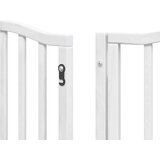 vidaXL Ograda za pse z vrati zložljiva 15 panelov bela 750 cm les | Shoptok.si