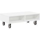  Stranska miza s kolesi Bela 90 x 50 x 30 cm Konstruiran les, (5000201909) | Shoptok.si