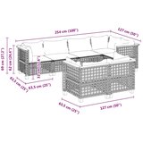  7-dijelni set vrtnih sofa od poliratana s jastucima bež 63.5 x 63.5 x 62 cm | shoptok.hr