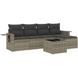 vidaXL 6-dijelni set vrtnih sofa od poliratana s jastucima svjetlosivi | shoptok.hr