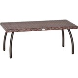 Outsunny Vrtna in zunanja stranska miza iz sintetičnega ratana, nepremočljiva teraco rjava 90x50x35cm, (20753995) | Shoptok.si
