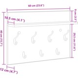  Vješalica za kapute na zidu s policom Zidne s pohranom Bijelo 60 x 40 x 12 cm | shoptok.hr