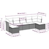  7-dijelni set vrtnih sofa od poliratana s jastucima crni | shoptok.hr