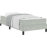 vidaXL Postelja boxspring z vzmetnico Svetlo siva 90 x 200 cm Žamet | Shoptok.si