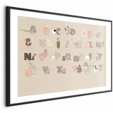  Plakat - Beige Alphabet 60x40 Crni okvir s margom | shoptok.hr