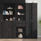 vidaXL Visoka omara črna 50x42,5x185 cm inženirski les Cene