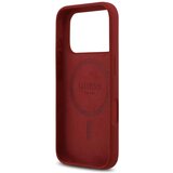 Guess MagSafe maska s kovinskim logotipom in napisom (GUHMP17XSMBSLM) za iPhone 17 Pro Max – magenta | Shoptok.si