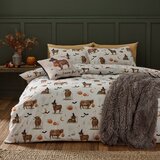 Catherine Lansfield Sivo-bež enojna posteljnina 135x200 cm Halloween Highland Cow – | Shoptok.si