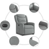  Električni naslonjač na podizanje svjetlosivi od tkanine | shoptok.hr