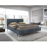 ELTAP Plavi tapecirani bračni krevet s prostorom za odlaganje s podnicom 180x200 cm Plissa – | shoptok.hr
