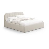 Windsor & Co Sofas Bež oblazinjena zakonska postelja s prostorom za shranjevanje z letvenim dnom 200x200 cm Juno – | Shoptok.si