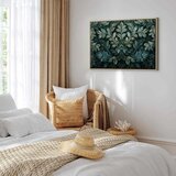  Slika - Dark Green Victorian Leaves: Botanical Carved Composition 90x60 U prirodnom drvenom okviru | shoptok.hr