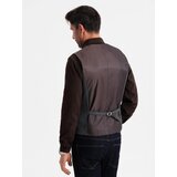 Ombre Men's suit vest with classic detailing and lining - graphite | ePonuda.com