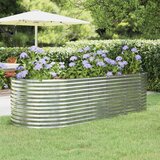 vidaXL Visoka greda iz prašno premazanega jekla 249x100x68 cm srebrna | Shoptok.si
