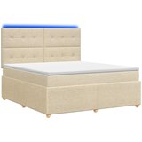  LED okvir za krevet s madracem Krem 160 x 200 cm Tkanina | shoptok.hr