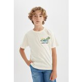 Defacto Boy's Crew Neck Embroidered Short Sleeve T-shirt Cene