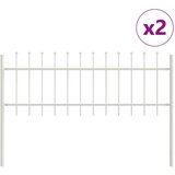  Ograja za vrt z vrhom v obliki sulice, bela, 3,4 x 0,6 m, jeklo | Shoptok.si