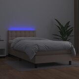 Krevet box spring madrac LED cappuccino 100x200cm umjetna koža | Eponuda.com