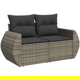 vidaXL 6-dijelni set vrtnih sofa poliratan i bagrem s jastucima sivi | shoptok.hr