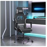  Igraća stolica od tkanine s osloncem za noge crno-siva | shoptok.hr