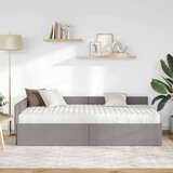  Kutni krevetni okvir s madracem Ostalo 2 pcs Sivo-smeđa tkanina | shoptok.hr