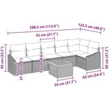 vidaXL 7-dijelni vrtni sofa set s jastučićima crni poli ratan akacija | shoptok.hr