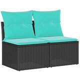  2-dijelni set vrtnih sofa s jastucima crni od poliratana bagrem | shoptok.hr