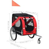 Prikolica za bicikl za kućne ljubimce crveno-crna | shoptok.hr