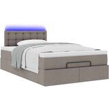 vidaXL Otomanski okvir kreveta s madraca smeđesivi 120x200cm tkanine | shoptok.hr
