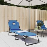 Maison Chic Zložljiv Ležalnik - Sončna ležalnik modra oxford tkanina jeklo s prašnim premazom, (22043270) | Shoptok.si