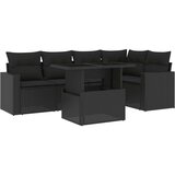  6-dijelni set vrtnih sofa s jastucima crni od poliratana | shoptok.hr