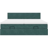 vidaXL Otomanski posteljni okvir z vzmetnicami zelen 160x200 cm žamet, (21611114) | Shoptok.si