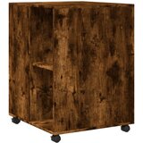  Bočni stolić s kotačima boja dimljenog hrasta 55x60x78cm drveni | shoptok.hr