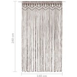  Zavjesa s makrameom smeđe-siva 140 x 240 cm pamučna | shoptok.hr