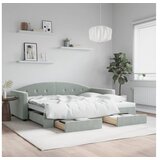 vidaXL Izvlečna dnevna postelja s predali svetlo siva 90x190 | Shoptok.si