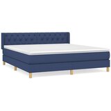  Krevet s oprugama i madracem plavi 160x200 cm od tkanine | shoptok.hr