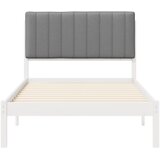  Krevetni okvir s tapiciranim uzglavljem Svijetlo siva Svjetlosiva 205.5 x 105.5 x 84.5 cm | Shoptok.si
