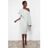 Trendyol Mint Cape Detailed Woven Elegant Evening Dress | Shoptok.si