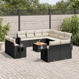 vidaXL 12-dijelni set vrtnih sofa od poliratana s jastucima crni | shoptok.hr