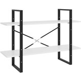 Furnova Knjižna omara 2-nadstropna bela 100x30x70 cm iverna plošča, (21932384) | Shoptok.si