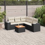 vidaXL 6-dijelni set vrtnih sofa s jastucima crni od poliratana | shoptok.hr