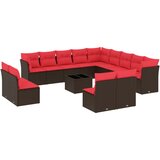vidaXL 14-delni vrtni komplet sedežnih garnitur z blazinami rjav poli ratan, (5000294380) | Shoptok.si
